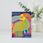 Tropische Folk Art Parrot Briefkaart (Staand voorkant)