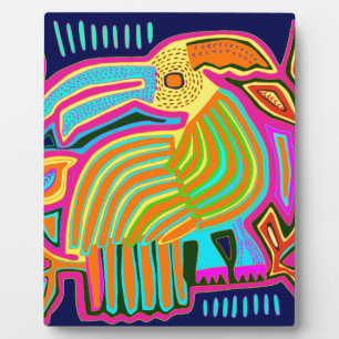 Tropische Folk Art Parrot Fotoplaat