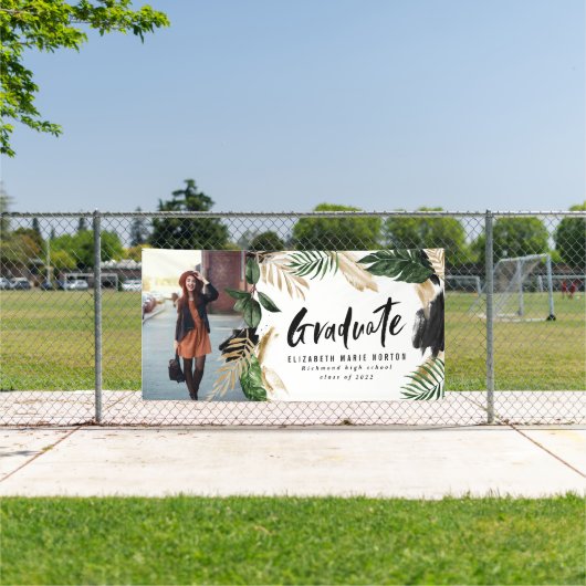 Tropische foto afstuderen moderne scriptbanner spandoek (Insitu)