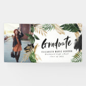 Tropische foto afstuderen moderne scriptbanner spandoek (Horizontaal)