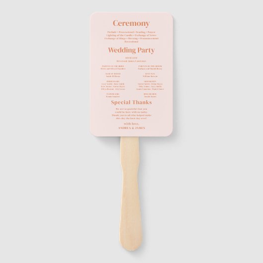 Tropische foto bruiloft programma handwaaier (Achterkant)