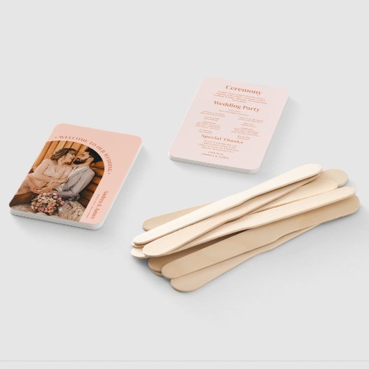 Tropische foto bruiloft programma handwaaier (Niet-gemonteerd)