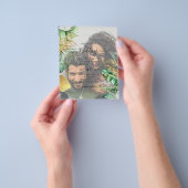 Tropische FOTO OVERLAY All-in-1 QR Code Bruiloft Flyer (Hand)
