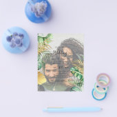 Tropische FOTO OVERLAY All-in-1 QR Code Bruiloft Flyer (Enkel)