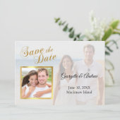Tropische foto save the date (Staand voorkant)