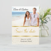 Tropische foto save the date (Staand voorkant)