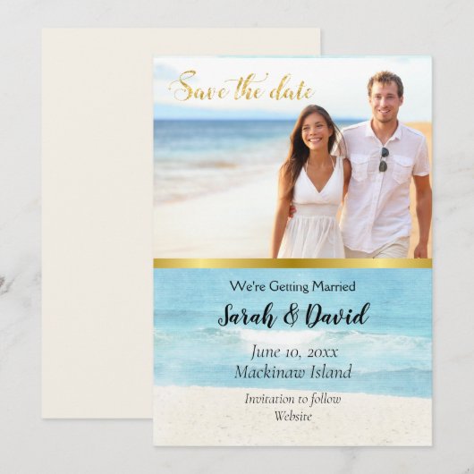 Tropische Foto Save the Date Kaart (Voorkant / Achterkant)