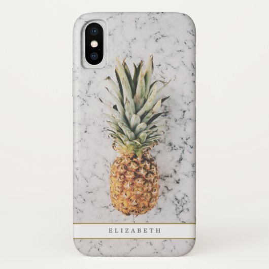 Tropische foto van Girly Pineapple Case-Mate iPhone Case (Achterkant)