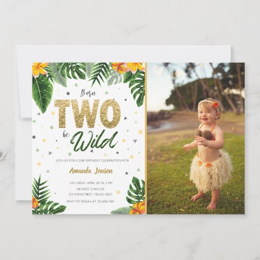 Tropische foto van twee wilde verjaardagsdagsbopfo kaart (Voorkant)