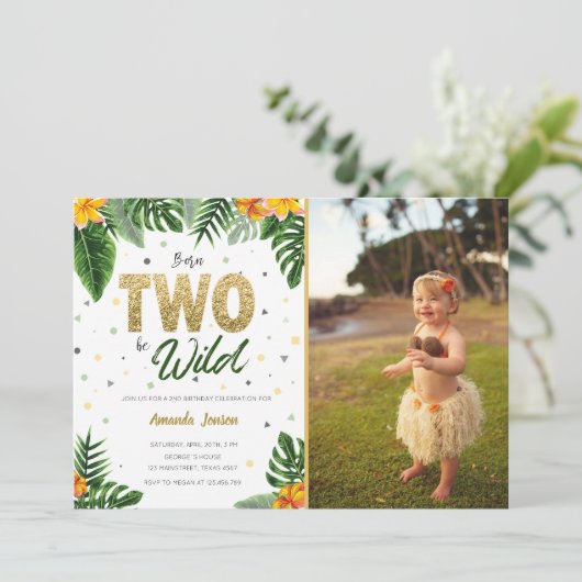 Tropische foto van twee wilde verjaardagsdagsbopfo kaart (Staand voorkant)