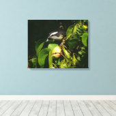 Tropische fotografie van de vogelsoort canvas afdruk (Insitu (Houten vloer))