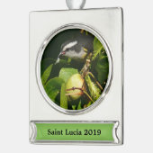 Tropische fotografie van de vogelsoort verzilverd banner ornament (Links)