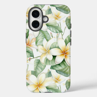 Tropische Frangipani bloem stoer iPhone 16 Hoesje