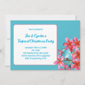 Tropische Frangipani Bloemen Kerstfeest Kaart (Voorkant)