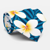 Tropische frangipani bloemen stropdas (Opgerold)