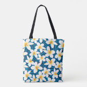 Tropische frangipani bloemen tote bag (Achterkant)