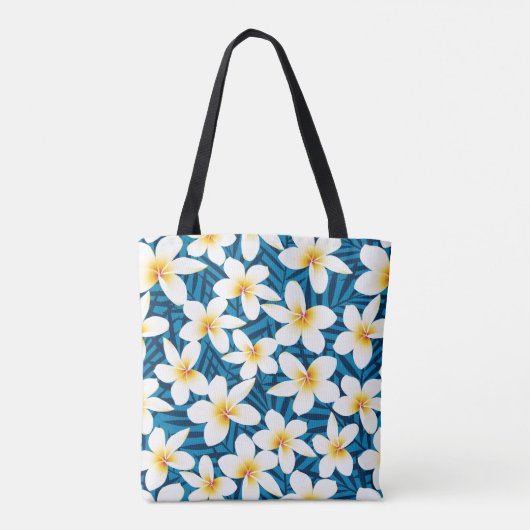 Tropische frangipani bloemen tote bag (Achterkant)