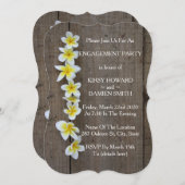 Tropische Frangipani Rustic Engagement Party nodig Kaart (Voorkant / Achterkant)