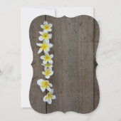 Tropische Frangipani Rustic Engagement Party nodig Kaart (Achterkant)