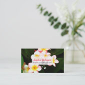 Tropische Frangipani-ventilator Visitekaartje (Staand voorkant)