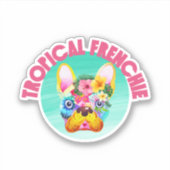 Tropische Franse Bulldog, helder en kleurrijk Sticker (Voorkant)