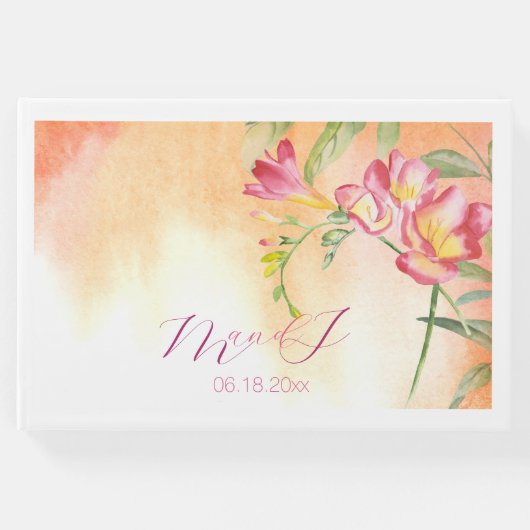 Tropische Freesia bruiloft Gastenboek (Voorkant)