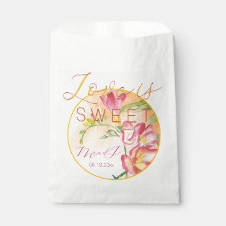 Tropische Freesia Waterverf Liefde is Zoet Bedankzakje