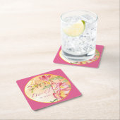 Tropische Freesia Waterverf Liefde is Zoet Kartonnen Onderzetters (Insitu)