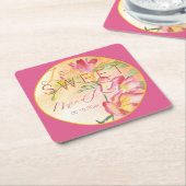 Tropische Freesia Waterverf Liefde is Zoet Kartonnen Onderzetters (Schuin)