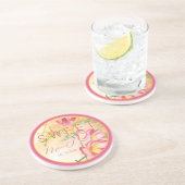 Tropische Freesia Waterverf Liefde is Zoet Zandsteen Onderzetter (Zijkant)