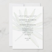 Tropische Frond Wit Geen Ouders vermeld Bruiloft Kaart (Voorkant)