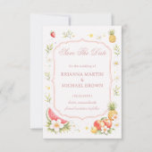 Tropische Fruit Bloemige Aankondiging (Voorkant)