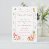 Tropische Fruit Bloemige Aankondiging (Staand voorkant)