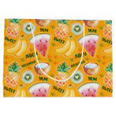 Tropische Fruit Cadeau Zak Groot Cadeauzakje (Achterkant)