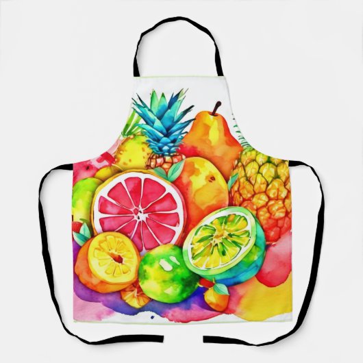 Tropische Fruit Cartoon Kunst Schort (Voorkant)
