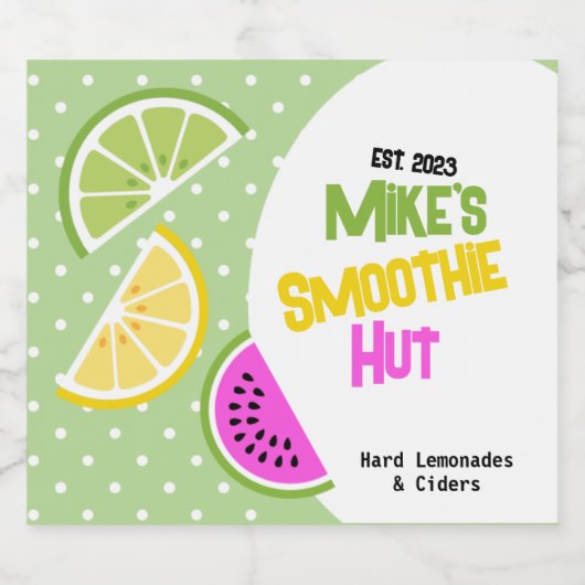 Tropische Fruit Harde Cider en Limonade Bier Etiket (Enkel label)