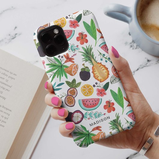 Tropische fruit meid all-over print Case-Mate iPhone case