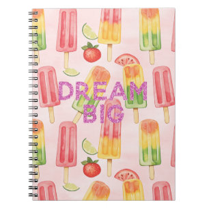 Tropische Fruit Popsicles Roze Droom Glitter Citaa Notitieboek