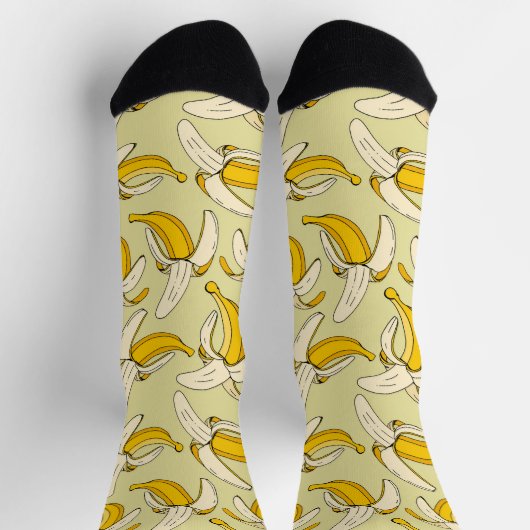 Tropische Fruit Print Bananen Patroon Sokken (Top)