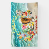 Tropische Fruitcocktails Vrijgezellenfeest Spandoek (Verticaal)