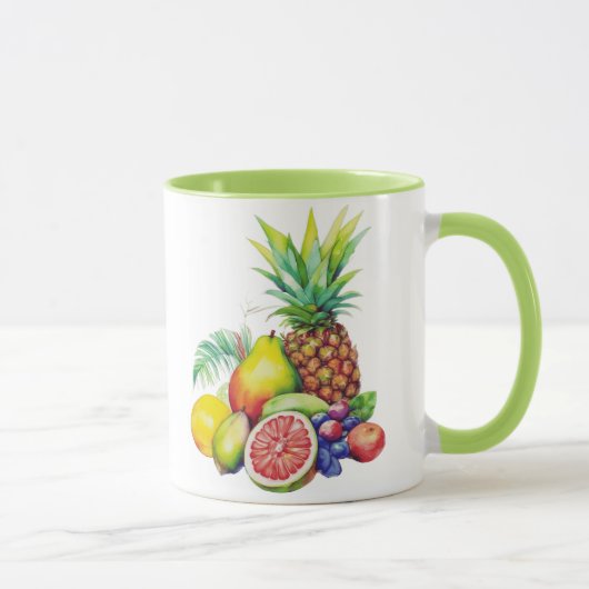 Tropische Fruitcollage Mok (Rechts)