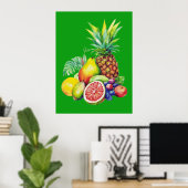 Tropische Fruitcollage Poster (Thuiskantoor)
