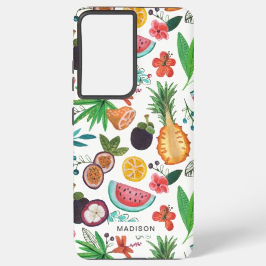 Tropische fruitgirale all-overdruk samsung galaxy hoesje (Achterkant)
