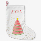 Tropische fruitgouden sterren Aloha Kleine Kerstsok (Voorkant)