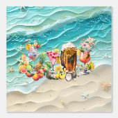 Tropische Fruitige Cocktails Meidenavondfeestje Behang (Voorkant)