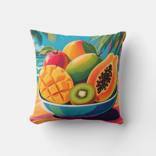 Tropische Fruitkom Illustratie Kussen