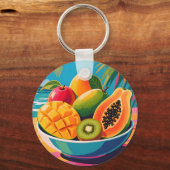 Tropische Fruitkom Illustratie Sleutelhanger (Voorkant)