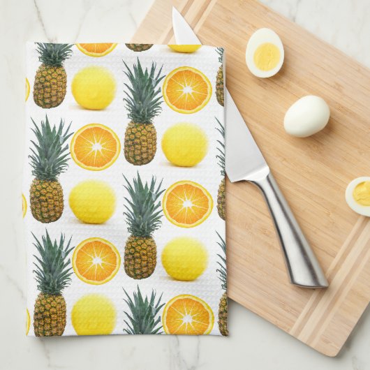 Tropische Fruitpatroon Keukendoeken Theedoek (Quarter Fold)