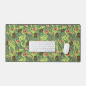 Tropische fruitschets op groen patroon bureaumat (Keyboard & Muis)