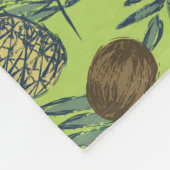 Tropische fruitschets op groen patroon fleece deken (Hoek)